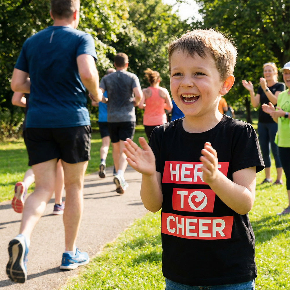 Challenge Family 'Here to Cheer' Kids T Shirt